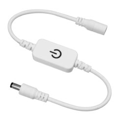 GLOBOSTAR® DIMMERANO 73303 Διακόπτης Αφής On/Off & Push Dimming με 1 x 5A 120W Κανάλι DC 12-24V 5A 120W Max IP20 - Λευκό - Μ25 x Π2.3 x Υ1.1cm - 2 Χρόνια Εγγύηση