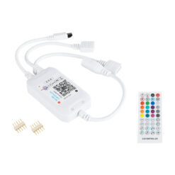 Alternative view of GloboStar® 73431 Ασύρματος Bluetooth LED RGB & Music Controller Sound Activated με Χειριστήριο IR & 2 Εξόδους RGB DC 5-12V Max 100W