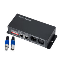 Alternative view of GLOBOSTAR® RGBCONTROLLER 73490 DC DMX Master Dimmer / Controller / Decoder Υψηλής Ταχύτητας με 3 x 8A 192W Κανάλια DC 12-24V 24A 576W Max IP20 - DMX512 & RDM - Μ16 x Π9 x Υ6cm - 2 Χρόνια Εγγύηση