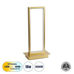 Alternative view of GLOBOSTAR® CORNELIE 60462 Μοντέρνο Επιτραπέζιο Φωτιστικό LED CCT 18W 1980lm 200° AC 220-240V IP20 Ρυθμιζόμενο Λευκό CCT με On/Off 2700K/4500K/6000K - Lumileds SMD Chip - Χρυσό - Μ18 x Π10 x Υ36cm - 3 Χρόνια Εγγύηση