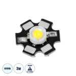 GLOBOSTAR® STARCHIP 73741 High Power Star LED 3W 300lm 90° DC 3.2V IP20 Ψυχρό Λευκό 6000K Dimmable - Sanan Chip - Μ2 x Π2 x Υ0.6cm - 2 Χρόνια Εγγύηση