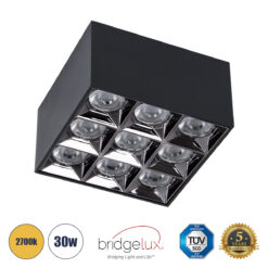 Alternative view of GLOBOSTAR® LUMINAR 60337 Downlight Σποτ LED 30W 4050lm 36° AC 220-240V IP20 Θερμό Λευκό 2700K - Osram SMD Chip & TÜV SÜD Driver - Μαύρο Ματ - Μ12 x Π12 x Υ6.6cm - 5 Χρόνια Εγγύηση