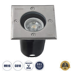 Alternative view of GLOBOSTAR® GIGO 60362 Χωνευτό Φωτιστικό Δαπέδου Σποτ για Λάμπα MR16 με Ντουί 1 x GU10 AC 220-240V Αδιάβροχο IP68 IK09 - Ανοξείδωτο Ατσάλι SS201 - Μ11 x Π11 x Υ11.5cm / Q10.4 x 10.4cm