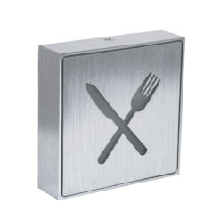Alternative view of GloboStar® SENSATI 75660 Φωτιστικό Τοίχου Ένδειξης RESTAURANT FORK & KNIFE LED 1W AC 220-240V IP20 - Σώμα Αλουμινίου - Μ11 x Π11 x Υ3cm - Πορτοκαλί