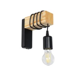 Alternative view of GLOBOSTAR® XYLO 203-0014 Μοντέρνο Φωτιστικό Τοίχου - Απλίκα με Ντουί 1 x E27 AC 220-240V IP20 - Μαύρο & Μπεζ - Μ18 x Π18 x Υ19cm