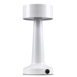 GloboStar® BELLA 76502 Επαναφορτιζόμενο Επιτραπέζιο Φωτιστικό Πορτατίφ LED 1.5W 105lm 120° DC 5V IP44 Θερμό Λευκό 2700K Dimmable Λευκό Αλουμίνιο - Μ9 x Π9 x Υ21cm - 2 Xρόνια Εγγύηση