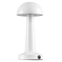GloboStar® COCO 76508 Επαναφορτιζόμενο Επιτραπέζιο Φωτιστικό Πορτατίφ LED 1.5W 105lm 120° DC 5V IP44 Θερμό Λευκό 2700K Dimmable Λευκό Αλουμίνιο - Μ10 x Π10 x Υ22cm - 2 Xρόνια Εγγύηση
