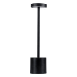 GloboStar® JOJO 76520 Επαναφορτιζόμενο Επιτραπέζιο Φωτιστικό Πορτατίφ LED 1.5W 105lm 120° DC 5V IP44 CCT Ultra Θερμό 1500K - Φυσικό Λευκό 4500K - Ψυχρό Λευκό 6000K Dimmable Μαύρο Αλουμίνιο - Μ8 x Π8 x Υ34cm - 2 Χρόνια Εγγύηση