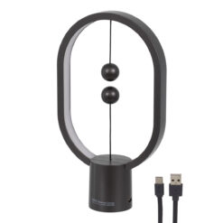 GloboStar® 76544 Επιτραπέζιο Φωτιστικό Πορτατίφ LED 15W 1500lm 360° DC 5V IP20 Θερμό Λευκό 2700K Μαύρο & Λευκό Πλαστικό - Μ14 x Π5.5 x Υ24.8cm - 2 Xρόνια Εγγύηση