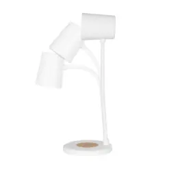 Alternative view of GLOBOSTAR® LUCORA 76555 Μοντέρνο Επιτραπέζιο Φωτιστικό Γραφείου με Ασύρματη Φόρτιση 10W 2A & 4W Bluetooth Ηχείο LED 3W 300lm 120° DC 5V με USB-C IP20 Ρυθμιζόμενο Λευκό CCT με Αφή 2700K/4500K/6000K Dimmable - Sanan SMD Chip - Λευκό - Μ12 x Π12 x Υ32cm - 2 Χρόνια Εγγύηση