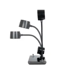 Alternative view of GLOBOSTAR® OLDY 76563 Μοντέρνο Επιτραπέζιο Φωτιστικό Γραφείου με Ασύρματη Φόρτιση 15W 3A, 5W Bluetooth Ηχείο & Ψηφιακό Ρολόι LED 3W 300lm 120° DC 5V με USB-C IP20 Ρυθμιζόμενο Λευκό CCT με Αφή 2700K/4500K/6000K Dimmable - Sanan SMD Chip - Μαύρο - Μ13 x Π25 x Υ43cm - 2 Χρόνια Εγγύηση