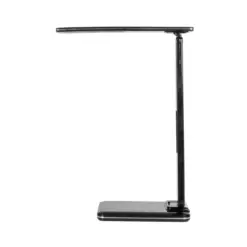 Alternative view of GLOBOSTAR® ZENTIME 76564 Μοντέρνο Επιτραπέζιο Φωτιστικό Γραφείου με Ασύρματη Φόρτιση 10W 2A & Ψηφιακό Ρολόι LED 3.5W 350lm 120° DC 5V με USB-C IP20 Ρυθμιζόμενο Λευκό CCT με Αφή 2700K/4500K/6000K Dimmable - Sanan SMD Chip - Μαύρο - Μ18 x Π12 x Υ40cm - 2 Χρόνια Εγγύηση