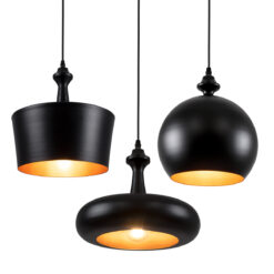 Alternative view of GLOBOSTAR® ROCKFORD 01287 Μοντέρνο Κρεμαστό Φωτιστικό Οροφής με Ντουί 3 x E27 AC 220-240V IP20 - Μαύρο & Χρυσό - Μ86 x Π86 x Υ30cm