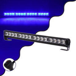 Alternative view of GloboStar® 85274 PRO Series Μπάρα Σήμανσης Οχήματος Αστυνομίας για Αυτοκίνητα & Φορτηγά 16 Προγραμμάτων Φωτισμού STROBE LED SMD 3030 32W DC 10-30V Αδιάβροχη IP66 Μπλε