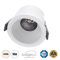 Alternative view of GLOBOSTAR® PLUTO-M 60254 Χωνευτό Downlight Σποτ με Honeycomb Anti Glare Reflector LED 10W 1300lm 38° AC 220-240V IP20 Φυσικό Λευκό 4500K - Bridgelux COB Chip & TÜV SÜD Driver - Λευκό Ματ - Μ8.4 x Π8.4 x Υ5.9cm / Q7.5cm - 5 Χρόνια Εγγύηση