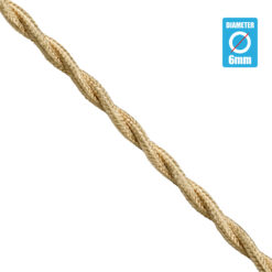 GLOBOSTAR® DECOCABLE 77624 Υφασμάτινο Στριφτό  Καλώδιο 2 x 0.75mm² IP20 - Μπεζ - Μ100 x Π0.6 x Υ0.6cm