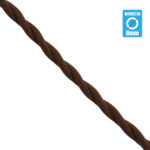 GLOBOSTAR® DECOCABLE 77626 Υφασμάτινο Στριφτό  Καλώδιο 2 x 0.75mm² IP20 - Καφέ - Μ100 x Π0.6 x Υ0.6cm