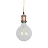 GLOBOSTAR® WHIP 77662 Μοντέρνο DIY Φωτιστικό με Υφασμάτινο Καλώδιο, Ντουί 1 x E27, Διακόπτη On/Off & Πρίζα AC 220-240V IP20 – Μπεζ & Χάλκινο – Μ150 x Π4 x Υ4cm