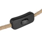 GLOBOSTAR® WHIP 77663 Μοντέρνο DIY Φωτιστικό με Υφασμάτινο Καλώδιο, Ντουί 1 x E27, Διακόπτη On/Off & Πρίζα AC 220-240V IP20 – Μπεζ & Μαύρο Νίκελ – Μ150 x Π4 x Υ4cm