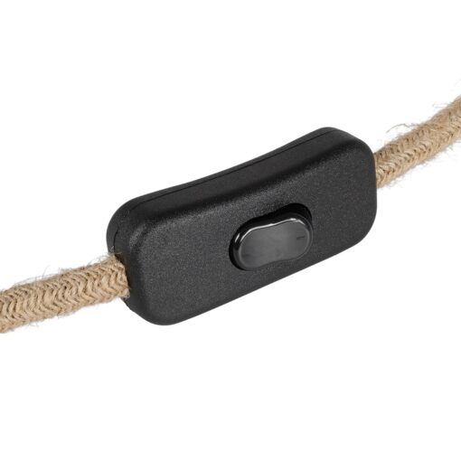 GLOBOSTAR® WHIP 77663 Μοντέρνο DIY Φωτιστικό με Υφασμάτινο Καλώδιο, Ντουί 1 x E27, Διακόπτη On/Off & Πρίζα AC 220-240V IP20 – Μπεζ & Μαύρο Νίκελ – Μ150 x Π4 x Υ4cm