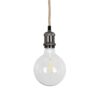 GLOBOSTAR® WHIP 77663 Μοντέρνο DIY Φωτιστικό με Υφασμάτινο Καλώδιο, Ντουί 1 x E27, Διακόπτη On/Off & Πρίζα AC 220-240V IP20 – Μπεζ & Μαύρο Νίκελ – Μ150 x Π4 x Υ4cm
