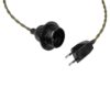 GLOBOSTAR® WHIP 77667 Μοντέρνο DIY Φωτιστικό με Πλεκτό Καλώδιο, Ντουί 1 x E27, Διακόπτη On/Off & Πρίζα AC 220-240V IP20 – Χακί & Μαύρο – Μ150 x Π5.8 x Υ5.8cm