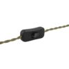 GLOBOSTAR® WHIP 77667 Μοντέρνο DIY Φωτιστικό με Πλεκτό Καλώδιο, Ντουί 1 x E27, Διακόπτη On/Off & Πρίζα AC 220-240V IP20 – Χακί & Μαύρο – Μ150 x Π5.8 x Υ5.8cm