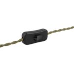GLOBOSTAR® WHIP 77667 Μοντέρνο DIY Φωτιστικό με Πλεκτό Καλώδιο, Ντουί 1 x E27, Διακόπτη On/Off & Πρίζα AC 220-240V IP20 – Χακί & Μαύρο – Μ150 x Π5.8 x Υ5.8cm
