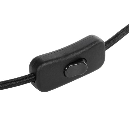 GLOBOSTAR® WHIP 77669 Μοντέρνο DIY Υφασμάτινο Καλώδιο με Διακόπτη On/Off AC 220-240V IP20 – Μαύρο – Μ140 x Π2.7 x Υ1.9cm