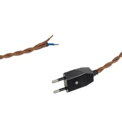 GLOBOSTAR® WHIP 77673 Μοντέρνο DIY Πλεκτό Καλώδιο με Διακόπτη On/Off AC 220-240V IP20 – Καφέ & Μαύρο – Μ140 x Π2.7 x Υ1.9cm