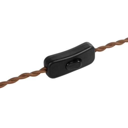 GLOBOSTAR® WHIP 77673 Μοντέρνο DIY Πλεκτό Καλώδιο με Διακόπτη On/Off AC 220-240V IP20 – Καφέ & Μαύρο – Μ140 x Π2.7 x Υ1.9cm