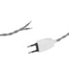 GLOBOSTAR® WHIP 77674 Μοντέρνο DIY Πλεκτό Καλώδιο με Διακόπτη On/Off AC 220-240V IP20 – Γκρι & Λευκό – Μ140 x Π2.7 x Υ1.9cm