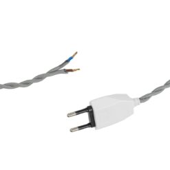 GLOBOSTAR® WHIP 77674 Μοντέρνο DIY Πλεκτό Καλώδιο με Διακόπτη On/Off AC 220-240V IP20 – Γκρι & Λευκό – Μ140 x Π2.7 x Υ1.9cm