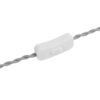 GLOBOSTAR® WHIP 77674 Μοντέρνο DIY Πλεκτό Καλώδιο με Διακόπτη On/Off AC 220-240V IP20 – Γκρι & Λευκό – Μ140 x Π2.7 x Υ1.9cm