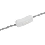 GLOBOSTAR® WHIP 77674 Μοντέρνο DIY Πλεκτό Καλώδιο με Διακόπτη On/Off AC 220-240V IP20 – Γκρι & Λευκό – Μ140 x Π2.7 x Υ1.9cm