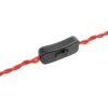 GLOBOSTAR® WHIP 77675 Μοντέρνο DIY Πλεκτό Καλώδιο με Διακόπτη On/Off AC 220-240V IP20 – Κόκκινο & Μαύρο – Μ140 x Π2.7 x Υ1.9cm