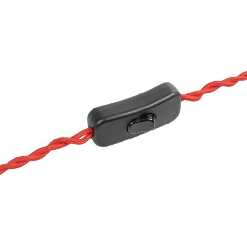 GLOBOSTAR® WHIP 77675 Μοντέρνο DIY Πλεκτό Καλώδιο με Διακόπτη On/Off AC 220-240V IP20 – Κόκκινο & Μαύρο – Μ140 x Π2.7 x Υ1.9cm