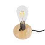 GLOBOSTAR® NOX 77700 Μοντέρνο Επιτραπέζιο Φωτιστικό Πορτατίφ με Ντουί 1 x E27 AC 220-240V IP20 – Μπεζ & Μαύρο – Μ12 x Π12 x Υ9cm