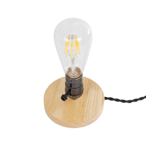 GLOBOSTAR® NOX 77700 Μοντέρνο Επιτραπέζιο Φωτιστικό Πορτατίφ με Ντουί 1 x E27 AC 220-240V IP20 – Μπεζ & Μαύρο – Μ12 x Π12 x Υ9cm