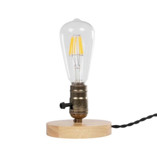 GLOBOSTAR® NOX 77701 Μοντέρνο Επιτραπέζιο Φωτιστικό Πορτατίφ με Ντουί 1 x E27 AC 220-240V IP20 – Μπεζ & Μπρούτζινο – Μ12 x Π12 x Υ9cm