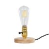 GLOBOSTAR® NOX 77702 Μοντέρνο Επιτραπέζιο Φωτιστικό Πορτατίφ με Ντουί 1 x E27 AC 220-240V IP20 – Μπεζ & Χρυσό – Μ12 x Π12 x Υ9cm