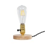 GLOBOSTAR® NOX 77702 Μοντέρνο Επιτραπέζιο Φωτιστικό Πορτατίφ με Ντουί 1 x E27 AC 220-240V IP20 – Μπεζ & Χρυσό – Μ12 x Π12 x Υ9cm