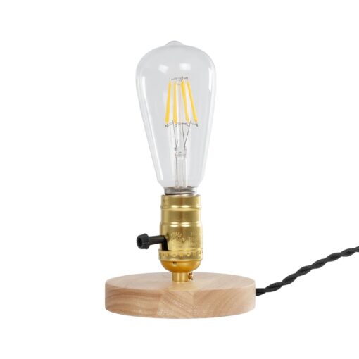 GLOBOSTAR® NOX 77702 Μοντέρνο Επιτραπέζιο Φωτιστικό Πορτατίφ με Ντουί 1 x E27 AC 220-240V IP20 – Μπεζ & Χρυσό – Μ12 x Π12 x Υ9cm
