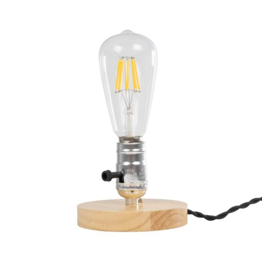 GLOBOSTAR® NOX 77703 Μοντέρνο Επιτραπέζιο Φωτιστικό Πορτατίφ με Ντουί 1 x E27 AC 220-240V IP20 – Μπεζ & Ασημί – Μ12 x Π12 x Υ9cm