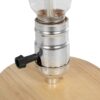 GLOBOSTAR® NOX 77703 Μοντέρνο Επιτραπέζιο Φωτιστικό Πορτατίφ με Ντουί 1 x E27 AC 220-240V IP20 – Μπεζ & Ασημί – Μ12 x Π12 x Υ9cm