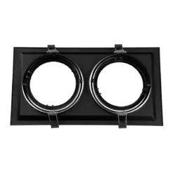 Alternative view of GLOBOSTAR® VITA 77855 Χωνευτή Κινούμενη Βάση για 2 x Σποτ AR111 για Ντουί GU10/GU5.3 IP20 - Μαύρο Ματ - Μ33.5 x Π18 x Υ5.5cm / Q32.5 x 17cm