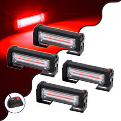 Alternative view of GloboStar® 85030 PRO Series ΣΕΤ 4 x Μπάρες Σήμανσης Οχήματος Πυροσβεστικής για Αυτοκίνητα & Φορτηγά 13 Προγραμμάτων Φωτισμού STROBE LED CREE CXB COB 36W DC 10-30V Αδιάβροχο IP65 Κόκκινο