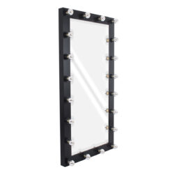 Alternative view of GloboStar® MAKEUP MIRROR-160x80-5 Μοντέρνος Καθρέπτης Μακιγιάζ με Πλαίσιο Φυσικού Ξύλου με Διακόπτη On/Off 20 x E27 AC220-240V - Μ80 x Π7 x Υ160cm - Μαύρος Έβενος
