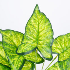 Alternative view of GloboStar® ELEPHANT EARS 78273 Τεχνητό Φυτό Κολοκάσια - Μπουκέτο Διακοσμητικών Φυτών - Κλαδιών με Φύλλωμα Πράσινο - Κίτρινο Υ40cm