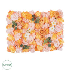GloboStar® Artificial Garden ROSES STORY ORANGE 78333 Τεχνητό Διακοσμητικό Πάνελ Λουλουδιών - Κάθετος Κήπος σύνθεση Αμβροσία Μ60 x Π40 x Υ6cm